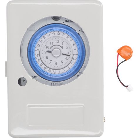 Minuterie mécanique 24h ABS alliage aluminium économe précise AC100-240V interrupteur horaire programmable (1/5)