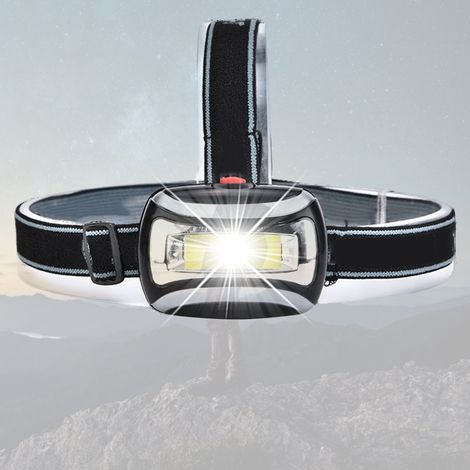 Lampe frontale puissante 800 lumens, idéale pour randonnée nocturne, camping et activités outdoor, avec faisceau longue portée.