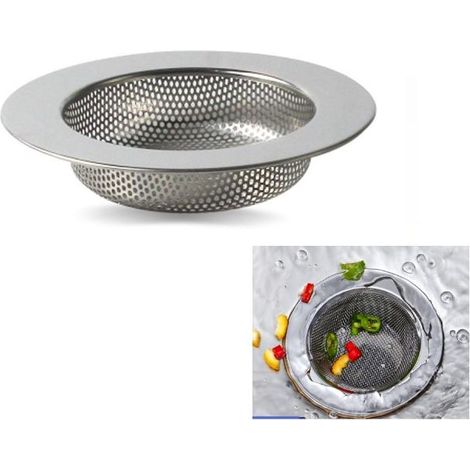 Crépine d'évier en acier inoxydable, grille anti-obstruction, évier anti-cheveux