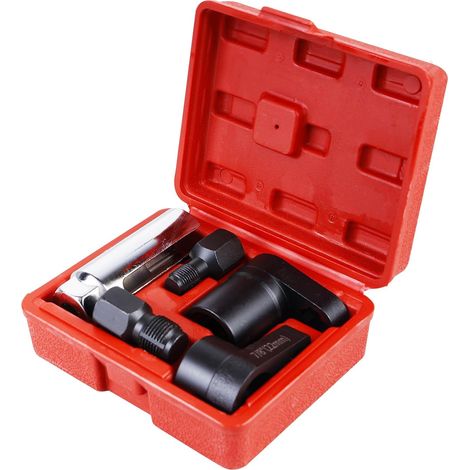 Jeu de 5 douilles pour sonde lambda, kit de réparation de filetage, outil de réparation de sonde lambda à entraînement 1/2" et 3/8" pour la réparation automobile