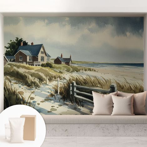 Newroom Tapete Dekorative Vliestapete mit Kleber Modern für Wohnzimmer Schlafzimmer Stranddünen 208x146 cm (1/5)
