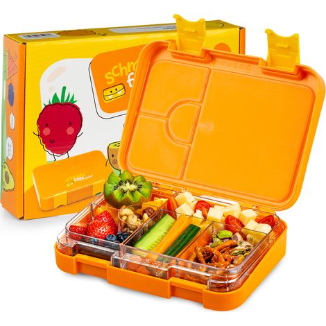 Schmatzfatz Junior Brotdose für Kinder mit Fächern, Bunte Kinder Brotdose, Bento Brotdose Unterteilt & Auslaufsicher, BPA-Freie Lunchbox für Kindergarten/Kita, Kinder Bento Box, Sichere Vesperdose