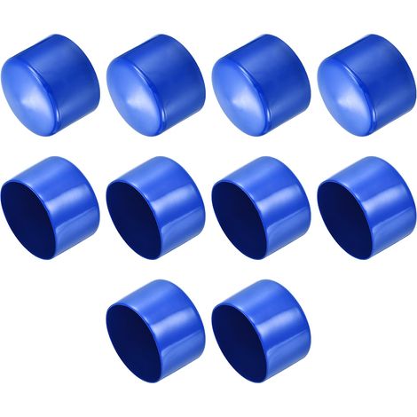 10Pcs Embouts en Caoutchouc 60mm de Diamètre Intérieur Capuchon Rond en Vinyle pour Vis, Protection de Pieds de Meuble, Tube, Bleu (1/4)
