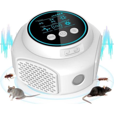 Ultrason Souris Et Rats Puissant à Large PortéE - RéPulsif Souris Pour IntéRieur Avec - Ultrason Rongeur Pour Maison, Appartement, Cave, Restaurant, Grenier, Garage (1 Unité),Blanc (1/5)