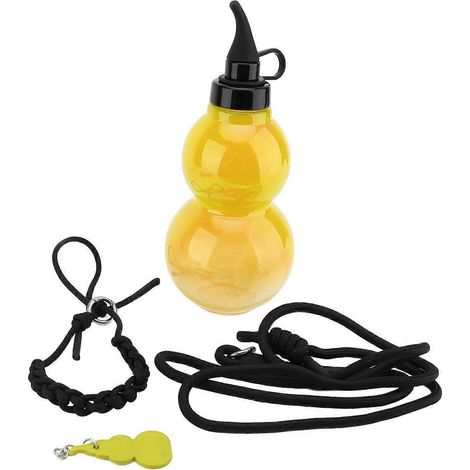 Sport-Trinkflasche aus Kürbis, 800 ml, stoßfest, auslaufsicher, tragbar, ideal für Reisen, Gelb