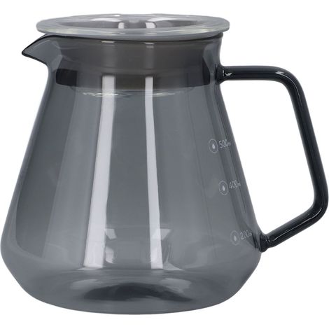 Cafetière manuelle en verre borosilicate gris électroplaqué, 500 ml, idéale pour la cuisine. (1/5)