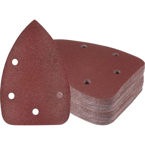 Paquet de papiers de – [grain 35" x 55"] Patins de ponçage triangulaires à crochets et boucles pour polir les 50 150 3,5 5,5 Bois Verre (1/5)