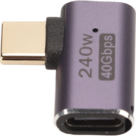 USB-C 4.0 8K 40 Gbit/s Schnellladeadapter PD240W, tragbares Aluminiumgehäuse, Stecker/Buchse, gebogene Seite (1/5)