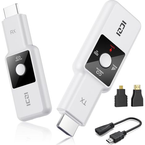 HDMI sans Fil pour le Streaming,kit émetteur et Récepteur,1080P-60Hz Decoding,avec écran LED,Portée de 50M, 2,4G/5G,pour Ordinateur Portable, PC vers TV HD, Projecteur,Plug (1/5)