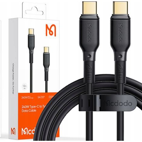 Mcdodo USB-C-Schnellladekabel für Samsung und Apple USB Typ C 5A 240W 2M (1/5)