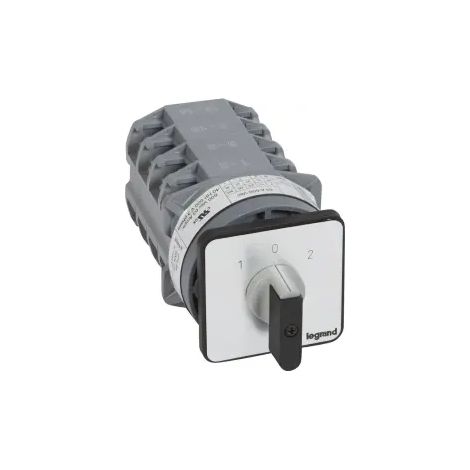 Commutateur à cames inverseur avec position arrêt 45° PR63 4 Pôles 8 contacts fixation par vis sur porte LEGRAND 027458