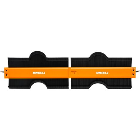 Règle de contour avec serrure en aluminium épaissie Noyau de peigne de contour intégré Copieur de forme irrégulière précise Duplicata-Scribe en bois soudé irrégulier 10 + 10 pouces 1pc