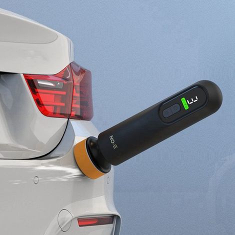 Matériau noir : Machine de polissage automobile en plastique, outil de polissage et de cirage électrique sans fil, vitesse réglable, affichage LED. (1/4)