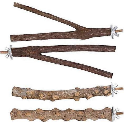 Ensemble de 6 perchoirs en bois naturel pour perroquet - Accessoires pour cage à perroquet (1/5)