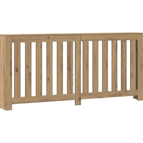Cache-radiateur espace de rangement moderne 175 x 20 x 82 cm en bois d'ingénierie chêne artisanal (1/5)