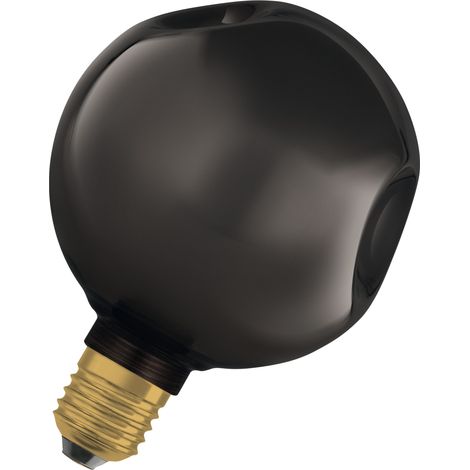 OSRAM Lampe LED en verre  Decor Flat Electro Retro Small Ø 125 mm, noire, E27, 3,5 W, 300 lm, 2 700 K, blanc chaud, Electroball