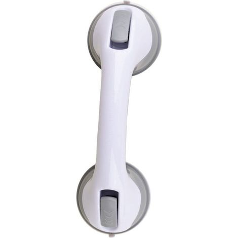 Poignée de che 29 cm, poignée à ventouse à maintien solide, barre d'appui de sécurité pour salle de bain, gris et blanc