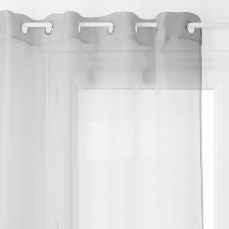 Atmosphera – Voilage Moly gris 135x240cm – 100% polyester – 8 œillets métalliques – Laisse passer la lumière tout en préservant l'intimité