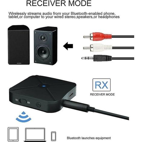 Adaptateur audio stéréo sans fil Bluetooth émetteur/récepteur 2 en 1 pour TV (1/4)