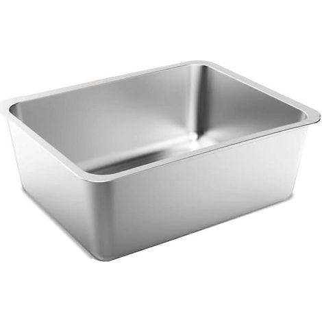 Katzentoilette aus Edelstahl, 17,5 x 13,5 x 6 Zoll, geruchsdichte Schale