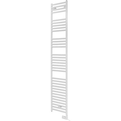 Termoarredo scaldasalviette elettrico in acciaio al carbonio bianco con termostato Cortina Analogic - H170.3x55 cm