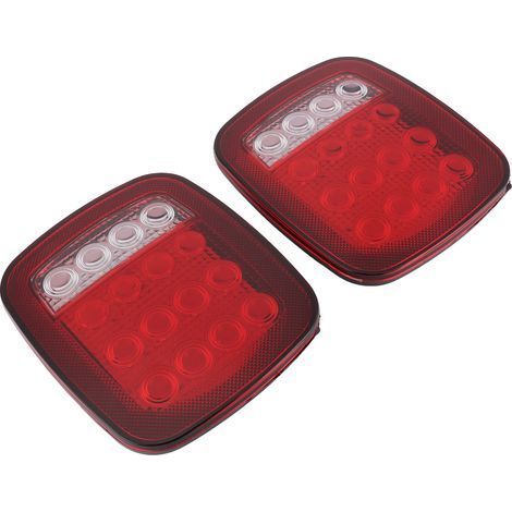 Quadratische Seitenmarkierungsleuchte mit 16 roten und weißen LEDs für Jeep Wrangler JK CJ YJ – Fahr- und Rückfahrlicht (1/5)