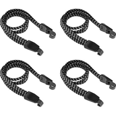 Corde elastiche con ganci, 4 pezzi, cinghia elastica resistente per bici, cinghia retrattile per bagagli, cinghia regolabile per bagagli, estensore per moto, bicicletta e bagagli