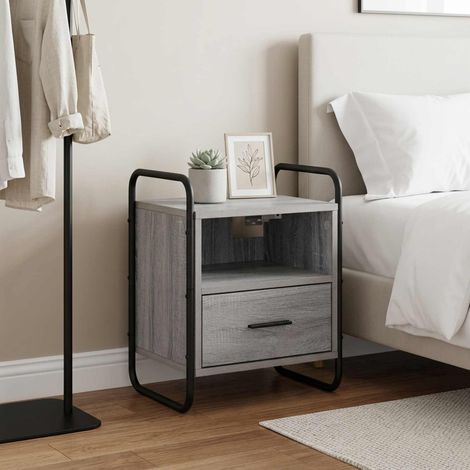 vidaXL Hanging Bedside Cabinet Grey Sonoma 40 x 30 x 50 cm (1/5)