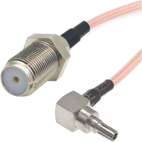 Anschlusskabel CRC9-Stecker / F-Buchse RG316 15 cm