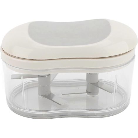 Hachoir à ail manuel portable en acier inoxydable avec récipient de rangement (1/4)