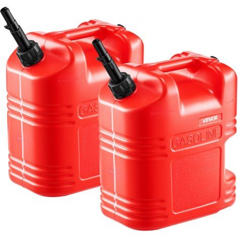 Bidón de Gasolina de 19 L, Tanque de Combustible de HDPE y PP, con Pico y Escala, Caudal Máximo de 15 L/min, a Prueba de Fugas, para la Mayoría de Autos, Motocicletas, ATV, UTV, Rojo, 2 Piezas (1/5)