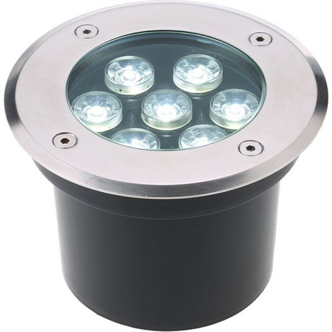 LIFCAUSAL Projecteur LED encastrable 7W AC/DC 12V 700LM haute puissance verre trempé extérieur pour jardin, allées, escaliers - étanche IP67 blanc (1/5)