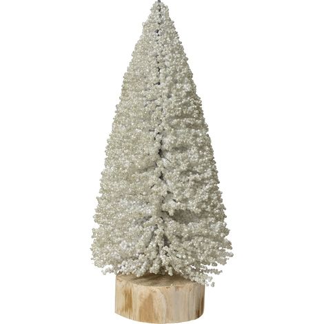 Mini-Baum weiß/perlmutt beglittert Ø 12 cm H: 32 cm
