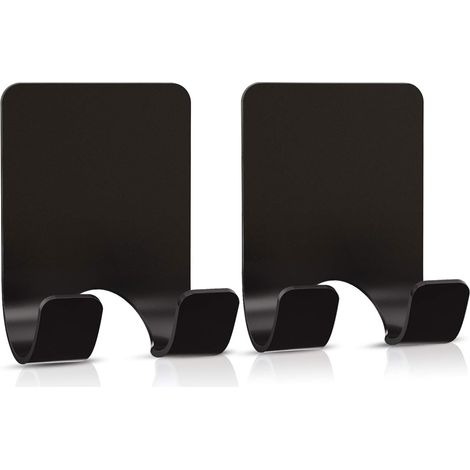 Crochet de rasoir autocollant, crochet étanche noir mat pour rasoir, crochet de rasoir en acier inoxydable pour salle de bain, douche, crochet de rasoir robuste fixé au mur pour bouchons de serviette (1/5)