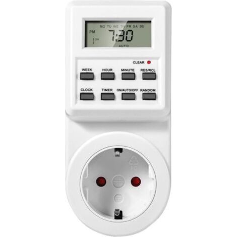 Timer digitale e programmabile con display LCD e funzioni di cambio e ripetizione dei cicli.