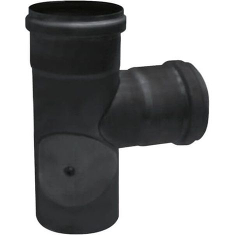 Raccordo a T In acciaio nero, con diametro 80 mm ispezionabile