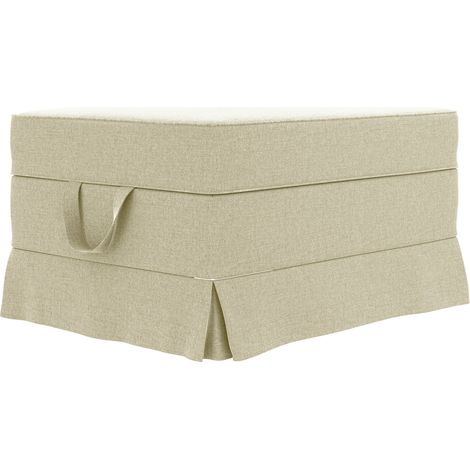 Housse de repose-pieds Ektorp, tissu : Kaya Beige (tissu tricoté, résistant aux taches et aux rayures) (1/5)