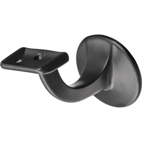 Soporte pasamanos 3508 Alu.ku.-besch. Negro D. Placa de pared 56mm, soporte recto HERMETA (1/3)