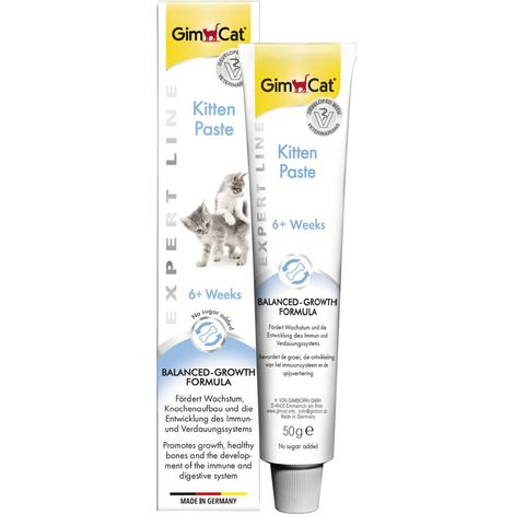 GimCat EXPERT LINE Kitten Pasta, Snack per gatti funzionale che migliora lo sviluppo dei gattini, 1 tubetto, 1 x 50 g (1/5)