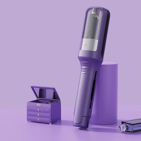 Tagliacapelli ricaricabile per doppie punte – Nuovo tagliacapelli portatile, facile da usare e delicato sui capelli, perfetto per i viaggi, viola (1/5)