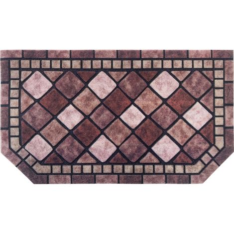 Zerbino Ingresso Moderno Effetto 3D Fondo Pvc Antiscivolo Assorbente Tappeto Porta Entrata - D