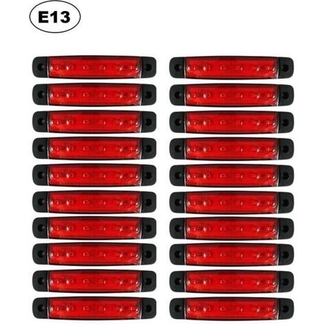 20x Feux de Gabarit Marqueur Rouge 24V Feux de Position Arrière pour Camion Châssis Remorque MAN DAF Volvo Scania Fiat Renault (1/4)