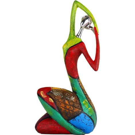 Farbenfrohe abstrakte Frauenfiguren – Deko-Skulpturen für Regale, Yoga-Pose, moderne Kunststatue (1/5)