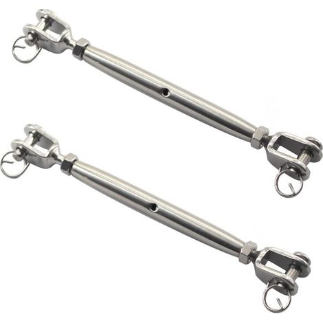 Lot de 2 tendeurs à vis M10 en acier inoxydable 304 avec corps fermé (1/5)