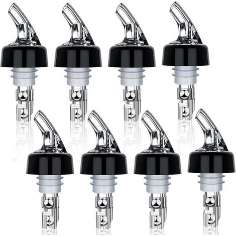 Bec Verseur Doseur 28,3 ml - Pour Bouteille Vin Jus Sirop Huile - Diamètre 19-20 mm - Lot de 8 (1/5)