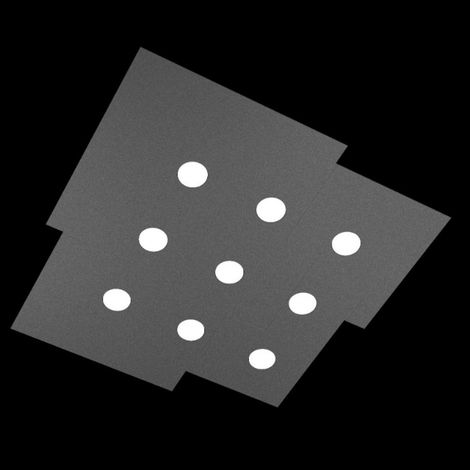 PLATE PLAFONIERA 9 LUCI ATTACCO GX53 GRIGIO ANTRACITE (1/5)