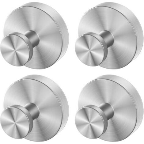 4 Pcs Crochet Ventouse pour cuisine et salle de bain, Réutilisable Porte Serviette Ventouse, Sans Percage Patères Murales Crochet Fort Multifonction pour Peignoir Luffa Manteau, Argent (1/5)