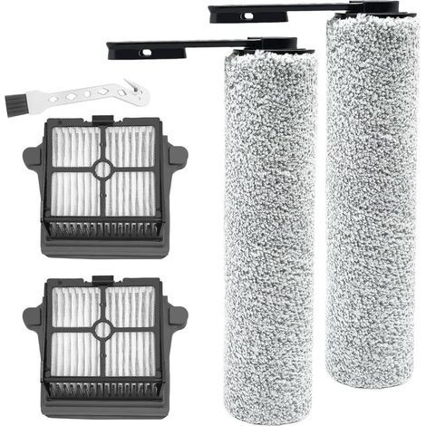 Brosse à rouleau + filtre pour Tineco iFloor 5 Breeze Complete aspirateur sec et humide pièces de rechange, ensemble d'accessoires 2 rouleaux de brosse + 2 filtres (1/5)