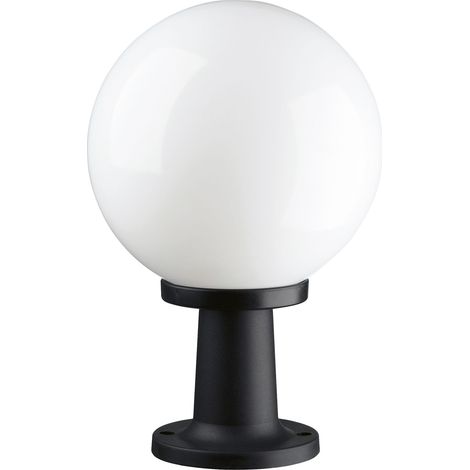 Borne extérieure VIC IP43 40cm – Résine noire et méthacrylate opale – Support E27 pour ampoules LED – Installation sur sol dur – Dopo