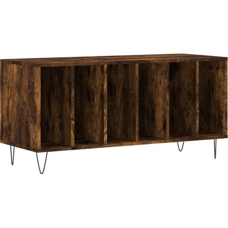Armoire à disques - Meuble disques de rangement chêne fumé 100x38x48 cm bois d'ingénierie fr177 - Maison La Vie